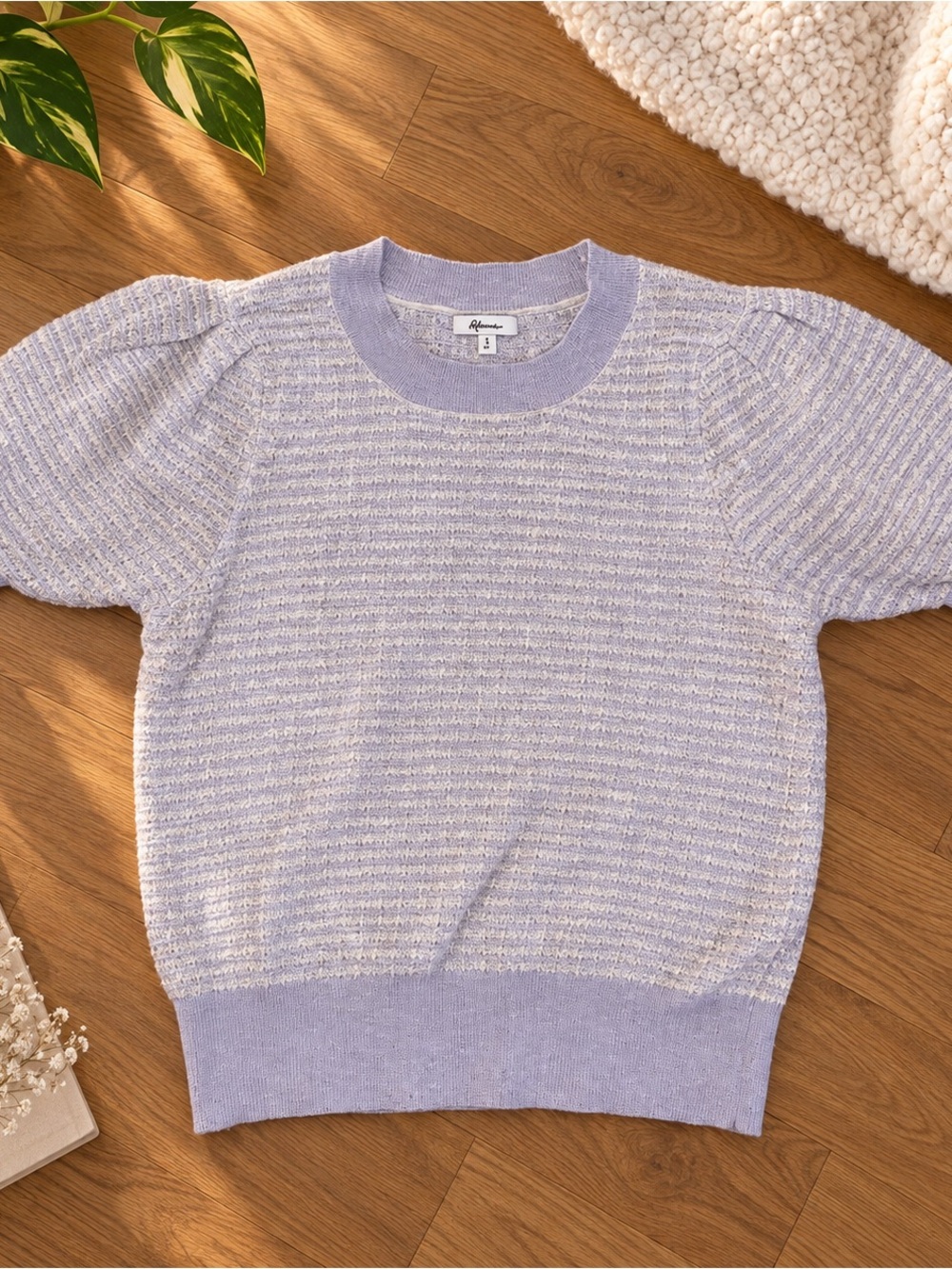 Lavender Short Sleeve Knit Top